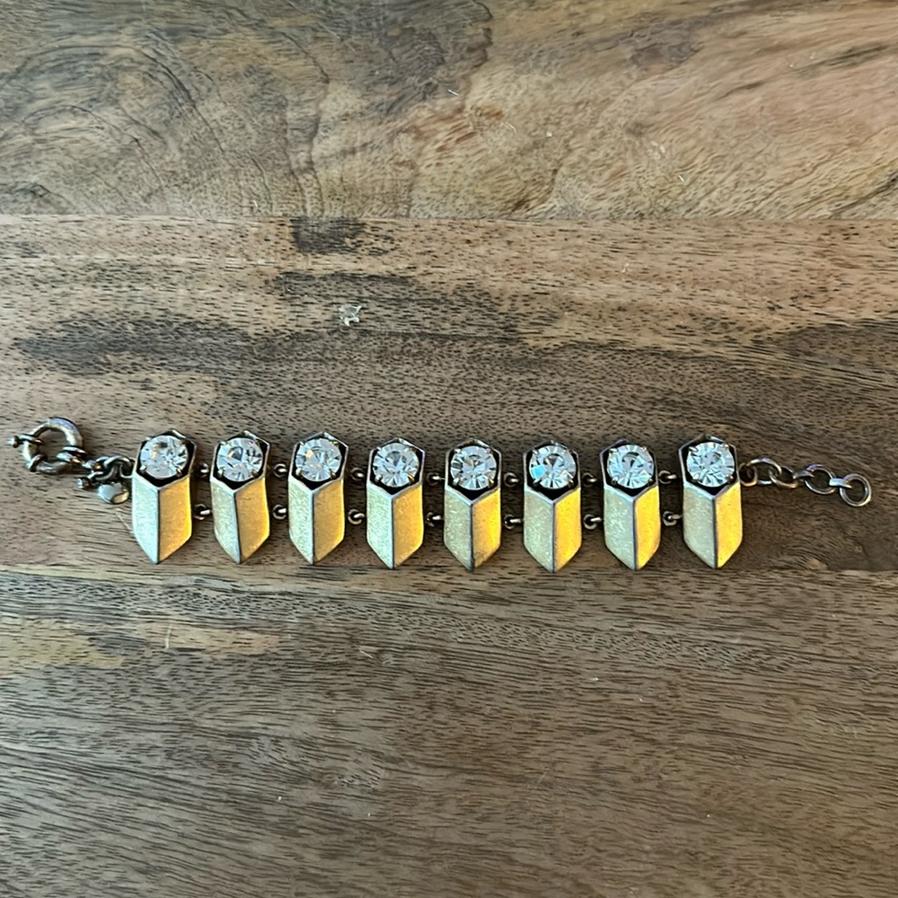 J.Crew Gold & Rhinestone Bracelet